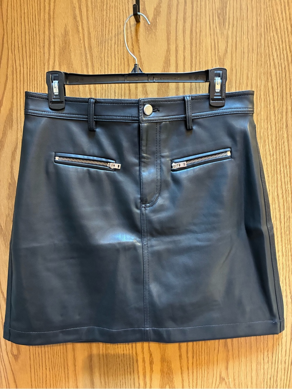 Loft Faux Leather Zippered Mini Skirt